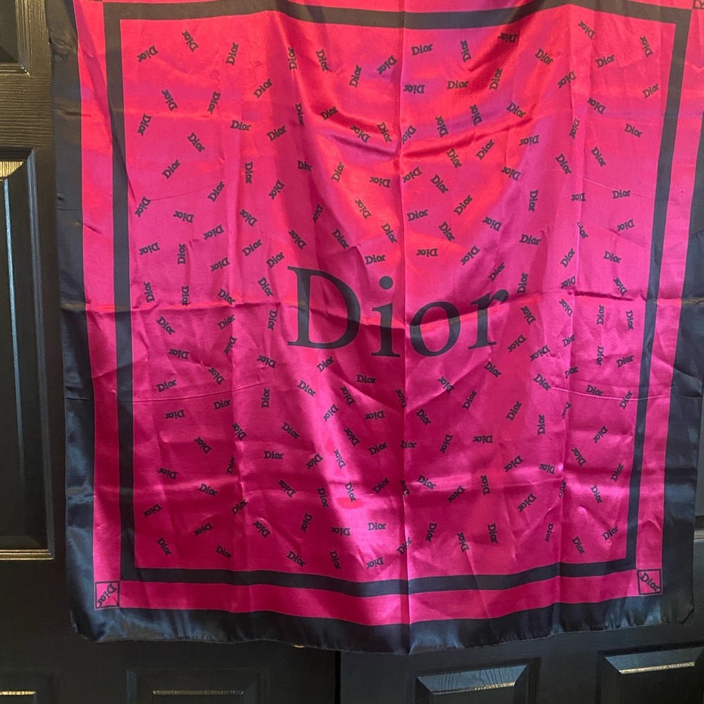 Dior Red and Black Silk scarf